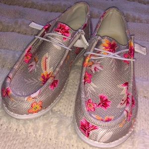 Floral slip on shoes